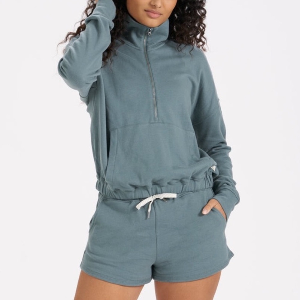 Vuori Sunnyside Blue/Green Half-Zip Sweatshirt